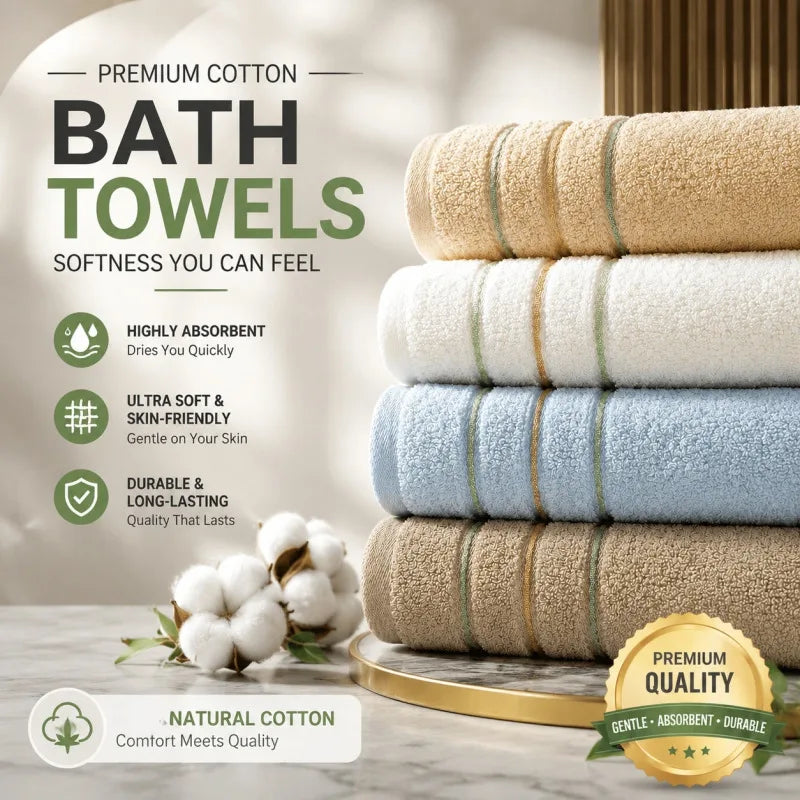Toallas de algodón puro para el hogar, suaves y absorbentes, de secado súper rápido, para baño, dormitorio estudiantil y hotel.