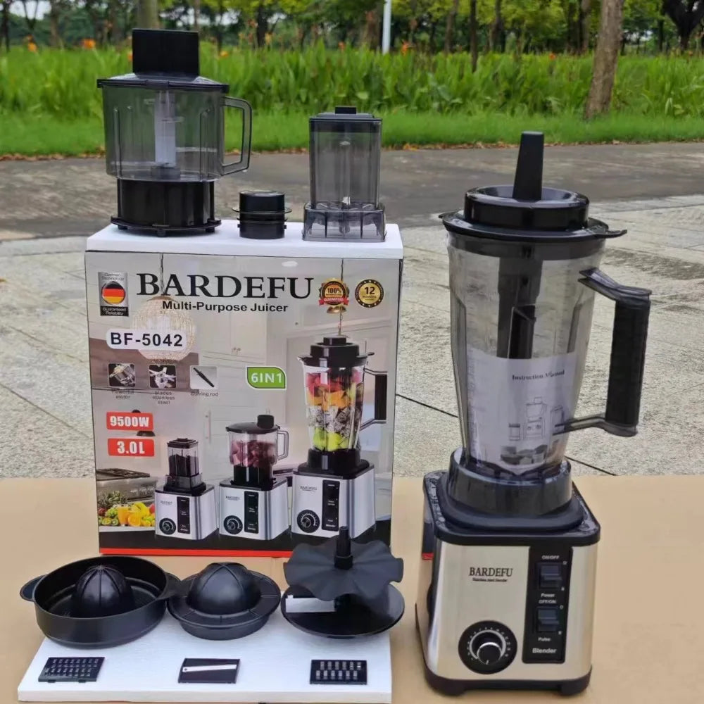 Licuadora de acero inoxidable 6 en 1, 220V, 3L, gran capacidad, corte de verduras y trituradores, picadora de ensalada, picadora de carne, exprimidor