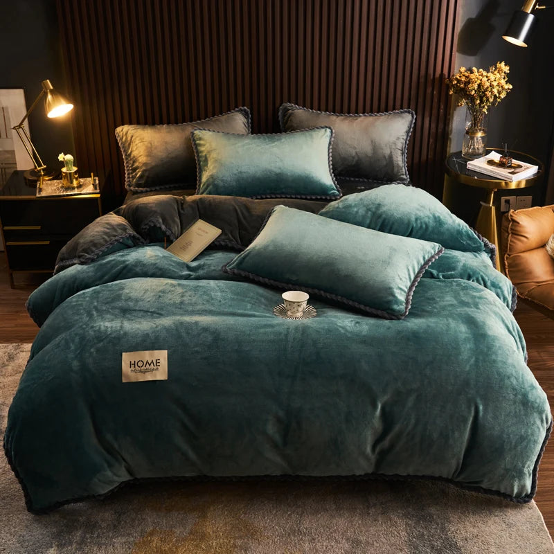 Funda nórdica de felpa para cama de pareja, colchas para cama individual, doble, Queen, King, Velvect, cálida y suave, nórdica, para invierno