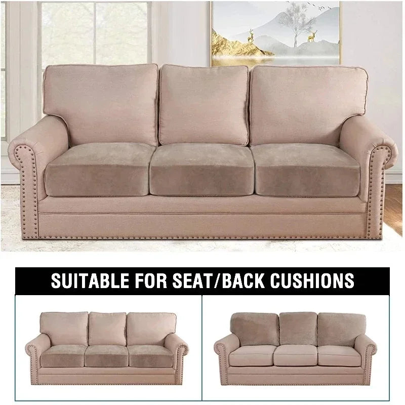 Fundas para cojines de asiento de sofá de terciopelo elástico para sala de estar, cojín Chaise Longue, fundas de sofá para muebles en forma de L de esquina de lujo
