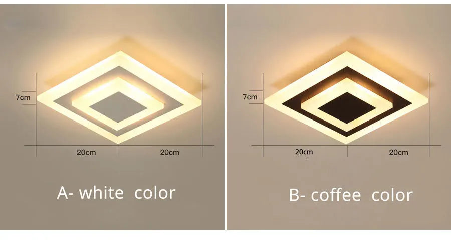 Luz de techo LED moderna para lámparas de pasillo, baño, sala de estar, balcón, iluminación cuadrada redonda, accesorios decorativos para el hogar, envío directo