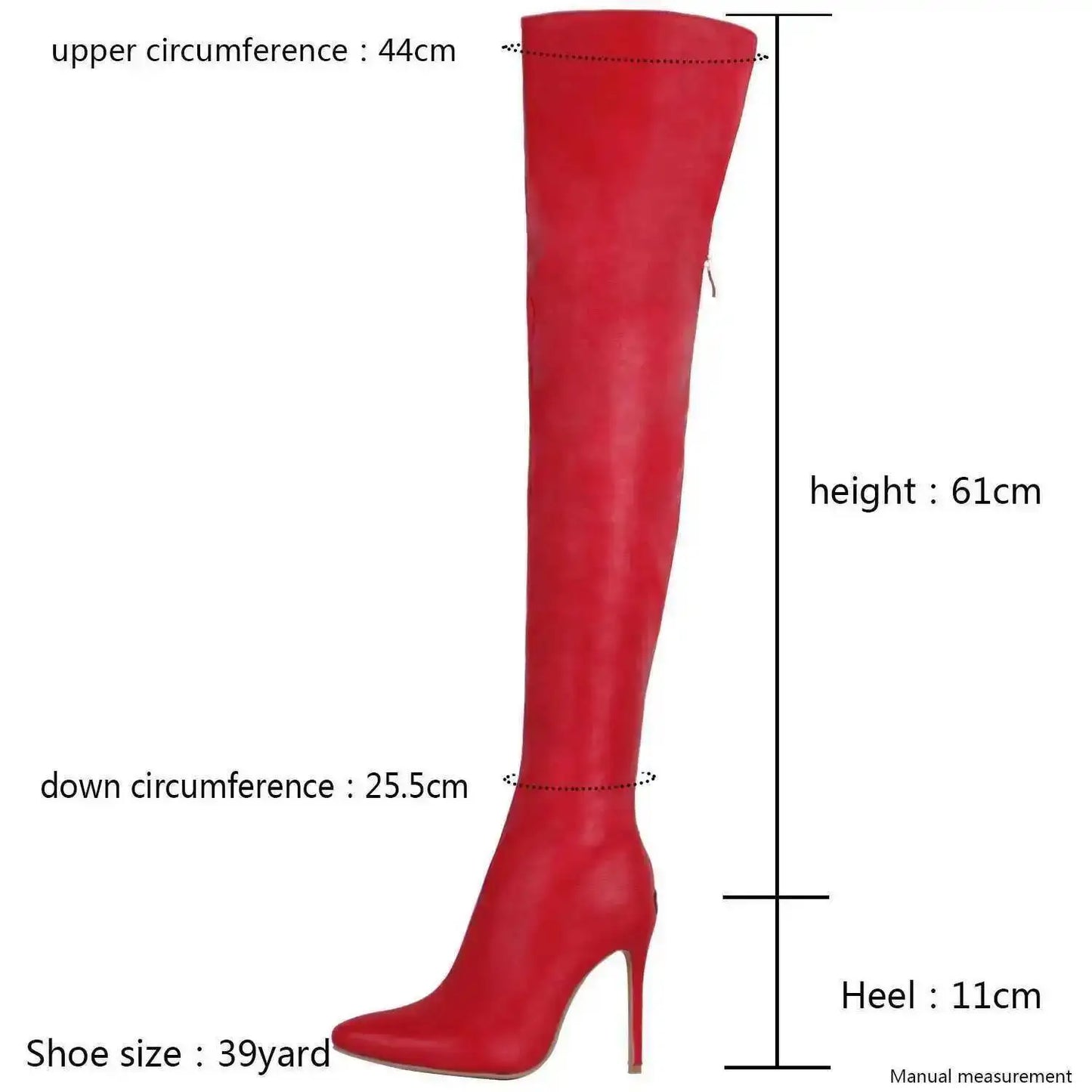 Botas de Mujer Talla Grande 40-46, Tacón Alto de 11 cm, Botas por Encima de la Rodilla, Cierre Trasero con Cremallera, Botas de Moda con Personalidad 2026