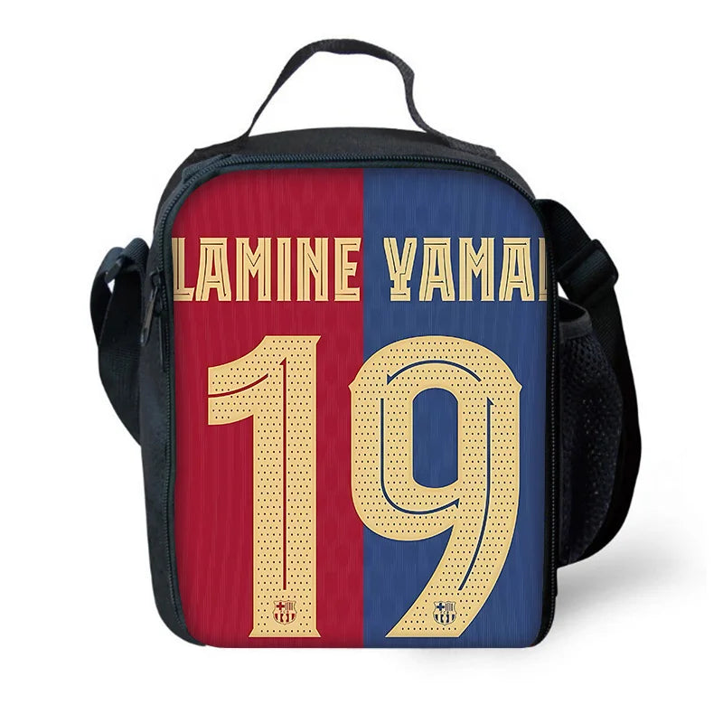 Mochila escolar para niños, fútbol, Lamine Yamals, con bolsas para el almuerzo, bolsas para lápices, mochilas escolares para niños y niñas, el mejor regalo