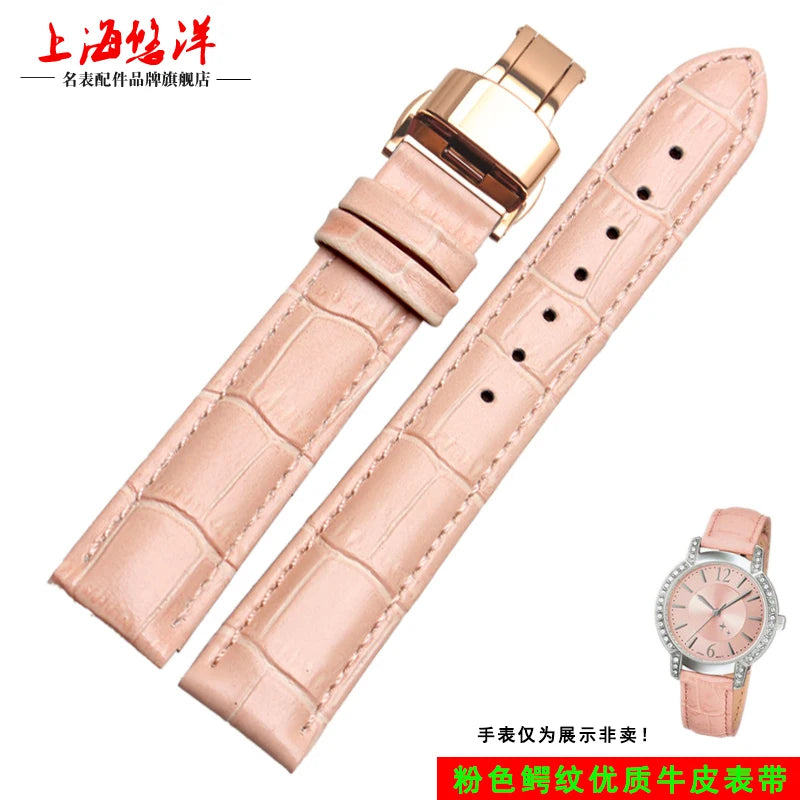 10mm 12mm 14mm 15mm 16mm 18m blanco rojo rosa para Casio Tissot correa de cuero genuino correa de reloj de mujer accesorios de pulsera