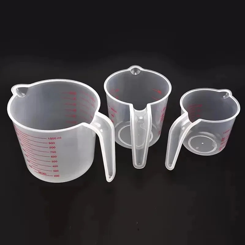 Vasos Medidores de Líquido para Hornear de 250/500/1000 ml, Vaso Medidor de PVC con Escala, Vaso Medidor de Plástico, Vaso de Laboratorio, Jarra de Cocina
