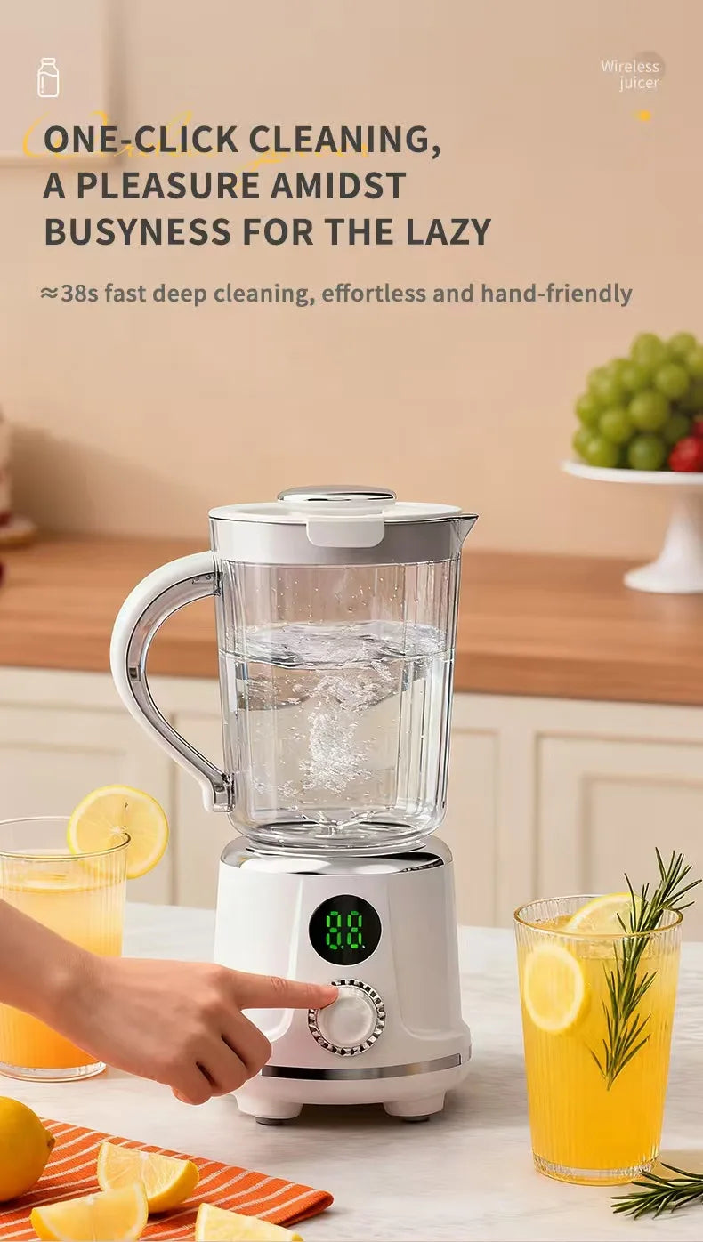 Licuadora Eléctrica Inalámbrica Portátil, 12 Cuchillas, 3000mAh, Exprimidor de Frutas, Uso Doméstico, Trituradora de Hielo, Mezcladora de Alimentos Auxiliar para Naranjas