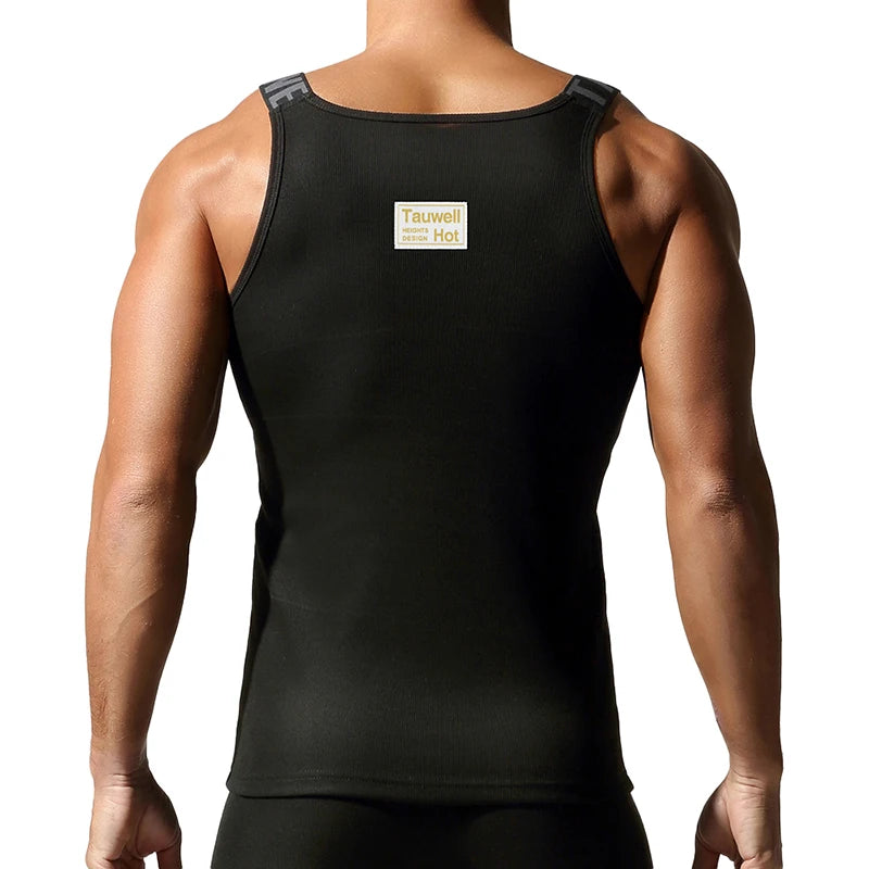 Camisetas sin mangas a la moda para hombre, chaleco deportivo de entrenamiento sin mangas, camisolas acanaladas con tirantes elásticos de Color sólido, camisetas interiores ajustadas