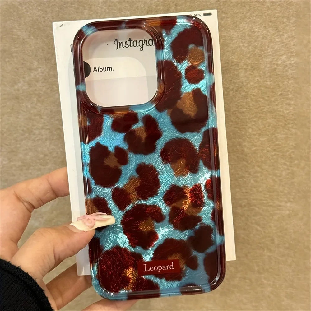 Funda de teléfono suave con estampado de leopardo y manchas de moda Simple para iPhone 17 fundas iPhone 16 Pro Max 15 14 13 12 11 XS X XR 7 8 Plus