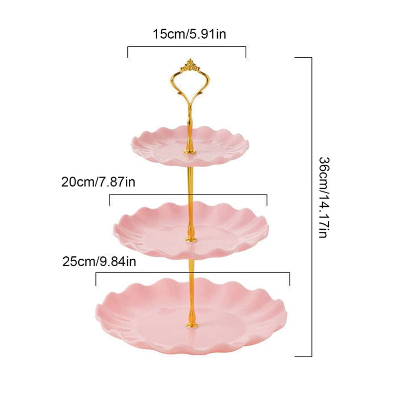 Soporte Redondo de Doble Capa para Pasteles y Dulces, Plato de Frutas para Bodas y Fiestas, Bandeja Decorativa para el Hogar, Exquisito