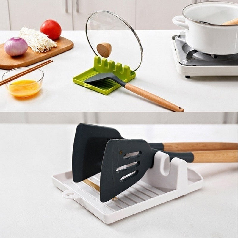 Soportes para cucharas de cocina, tenedor, espátula, estante, organizador, soporte para palillos de plástico, almohadilla antideslizante para cucharas