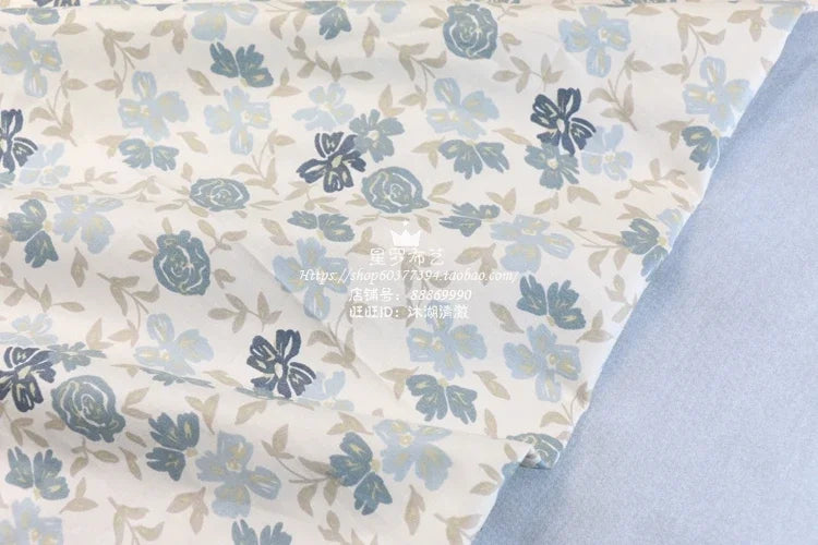 235x50cm tela azul gris rosa raya floral estampado de hojas funda nórdica juego de cuatro piezas tela de cama