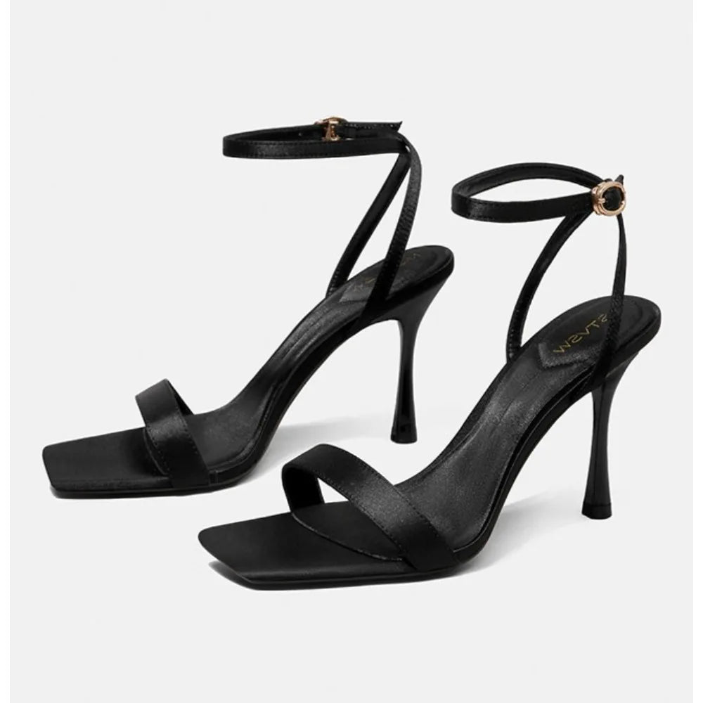 Sandalias de Tacón Alto Elegantes y Modernas de Diseño Exclusivo, Zapatos de Tacón Alto Cómodos para Mujer con Estilo Francés