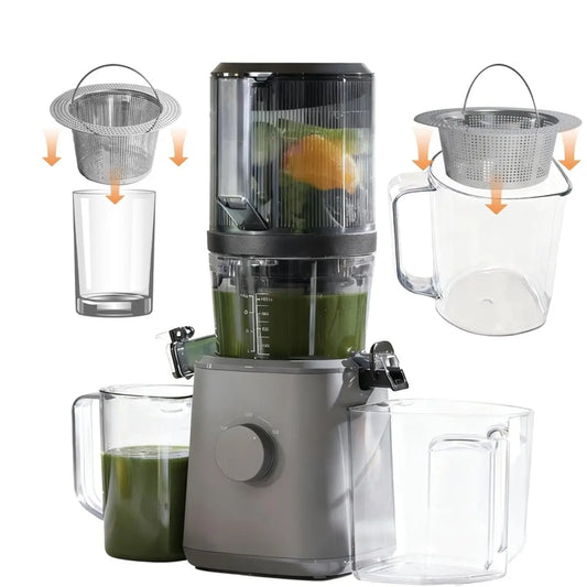 AA25 2 Piezas Filtro de Jugo para Exprimidor en Frío J2, Accesorios de Filtro Secundario Fino para Exprimidor J2, 5.5 y 4.2 Pulgadas
