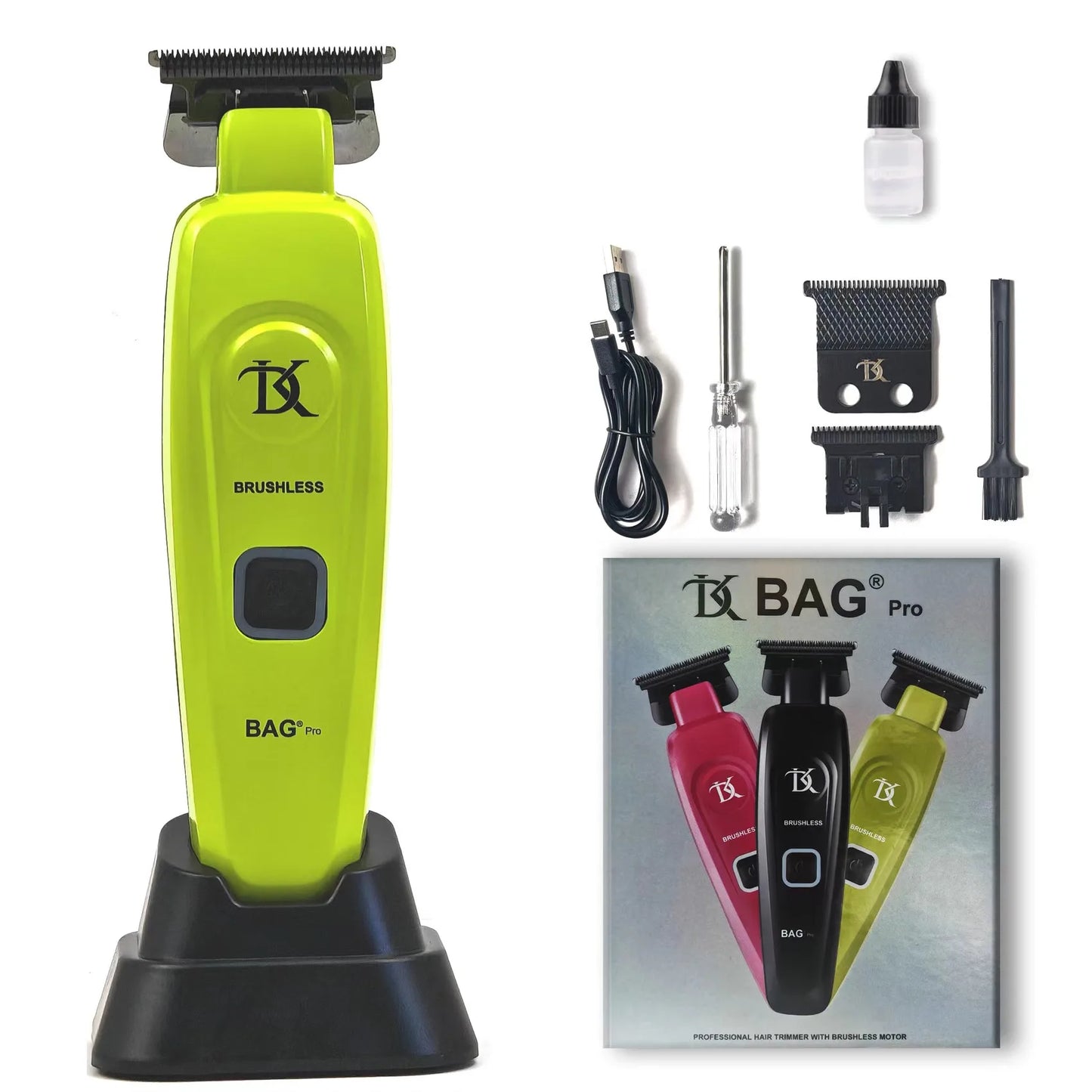 Cortapelos profesional para hombres 2025 DKBAG-078 recortador de barba dentada con cuchilla DLC con carga USB y Motor sin escobillas 7200 RPM