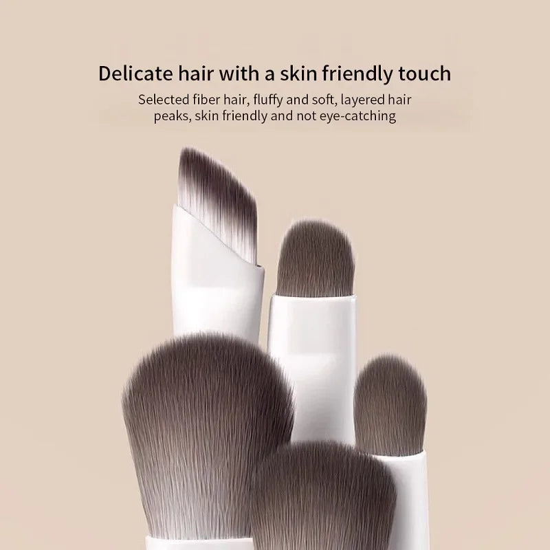 Juego de brochas de maquillaje natural para ojos, brocha para sombra de ojos, brocha de maquillaje blanca ultrasuave, herramienta de maquillaje para sombra de ojos y delineador de ojos, 5/8/10 Uds.