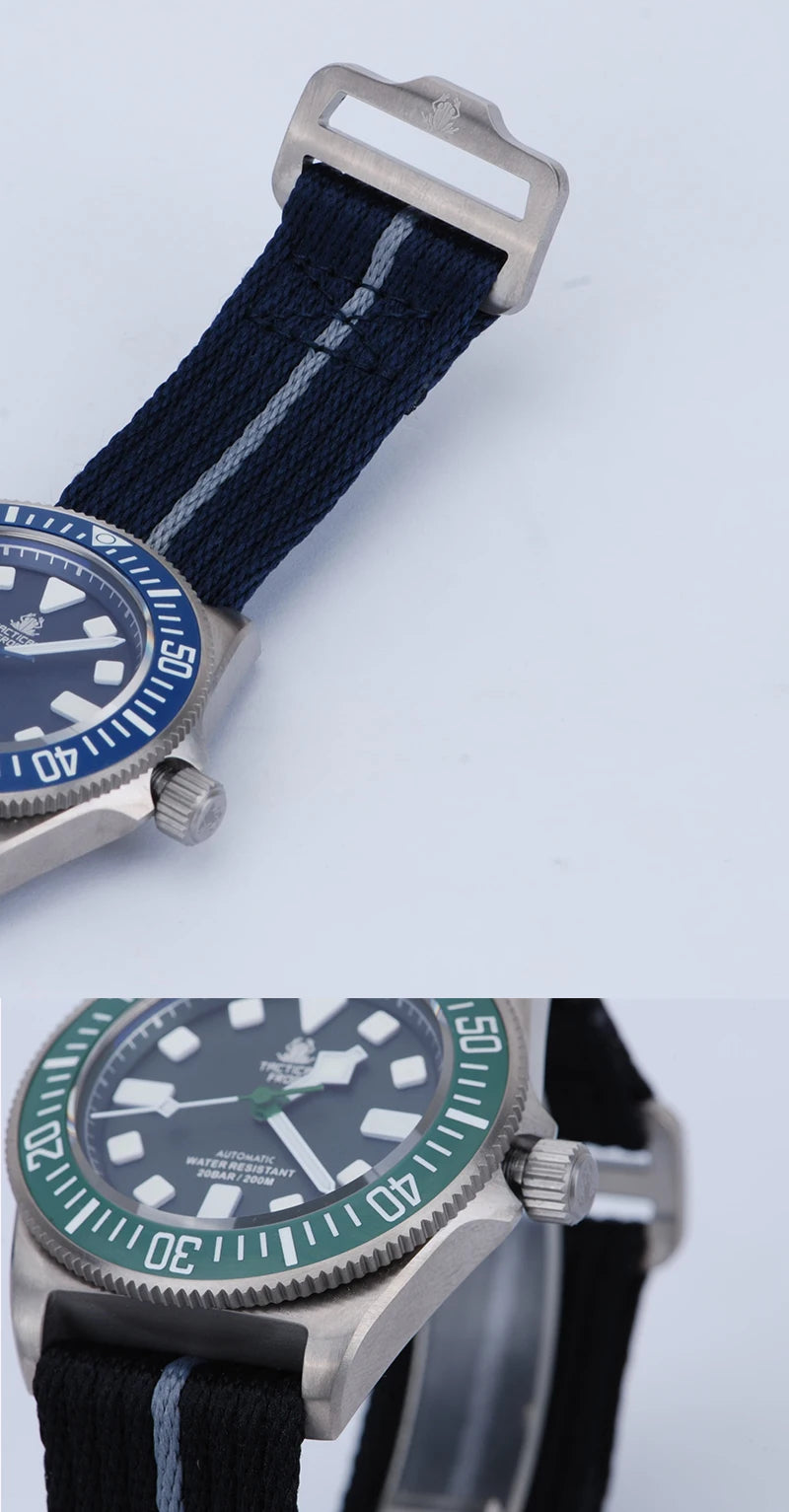 Reloj de buceo táctico Frog FXD V4 de titanio resistente al agua hasta 200M para hombre, movimiento NH35 de 42mm, BGW-9 de zafiro mecánico automático luminoso