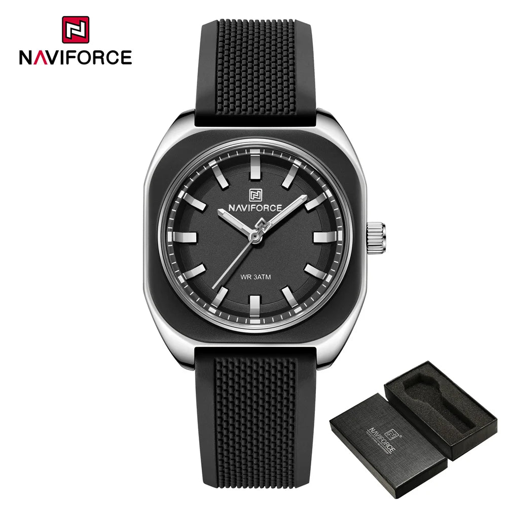 NAVIFORCE, reloj para mujer, marca superior, moda de lujo, reloj de pulsera Original para mujer y niña, pulsera de goma de silicona, reloj informal para mujer 5061