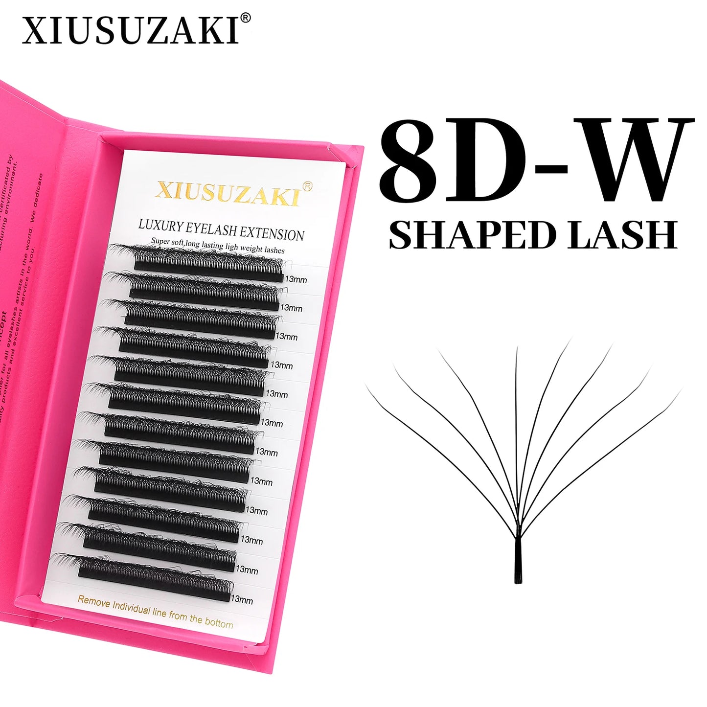 XIUSUZAKI pestañas en forma de W Bloom 2D 3D 4D 5D 6D 7D 8D floración automática ventiladores prefabricados extensiones de pestañas YY pestañas individuales