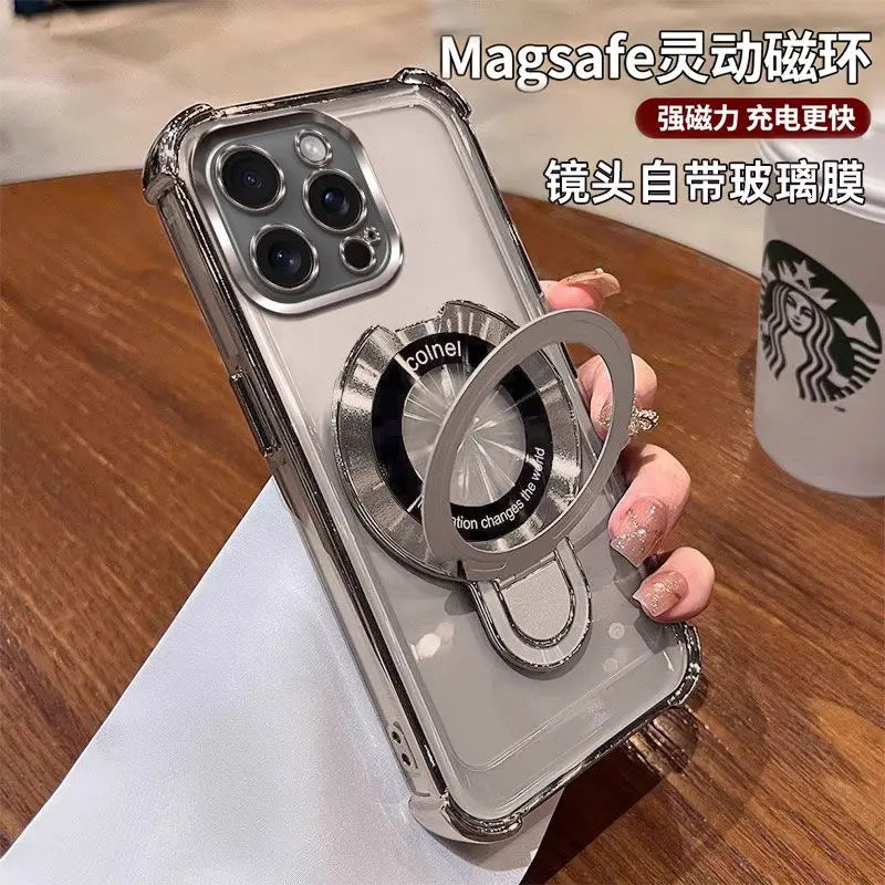 Para realme 15 Pro Funda de lujo galvanizada de silicona transparente soporte cubierta para realme 15Pro Funda de parachoques a prueba de golpes