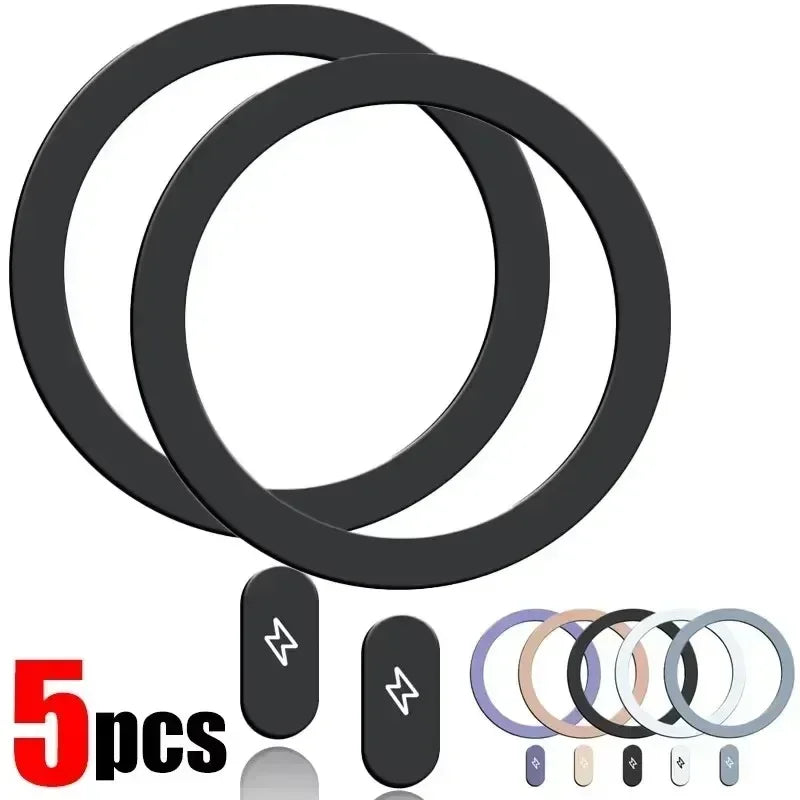 5-1 Uds Magsafe placa magnética anillo pegatina de Metal para iPhone16 15 14 teléfono móvil Lightning Magsafe pegatina para cargador de coche inalámbrico