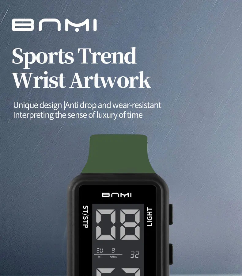 2025 Reloj electrónico deportivo rectangular para hombre, resistente al agua, alarma de luz nocturna, reloj Digital ligero y portátil para hombre