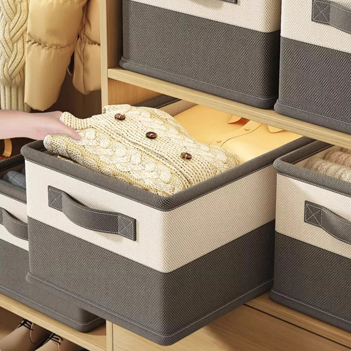 Caja de almacenamiento para el hogar para ropa de cama y ropa, organizador para el hogar con compartimentos, almacenamiento debajo de la cama, organizador de ropa que ahorra espacio