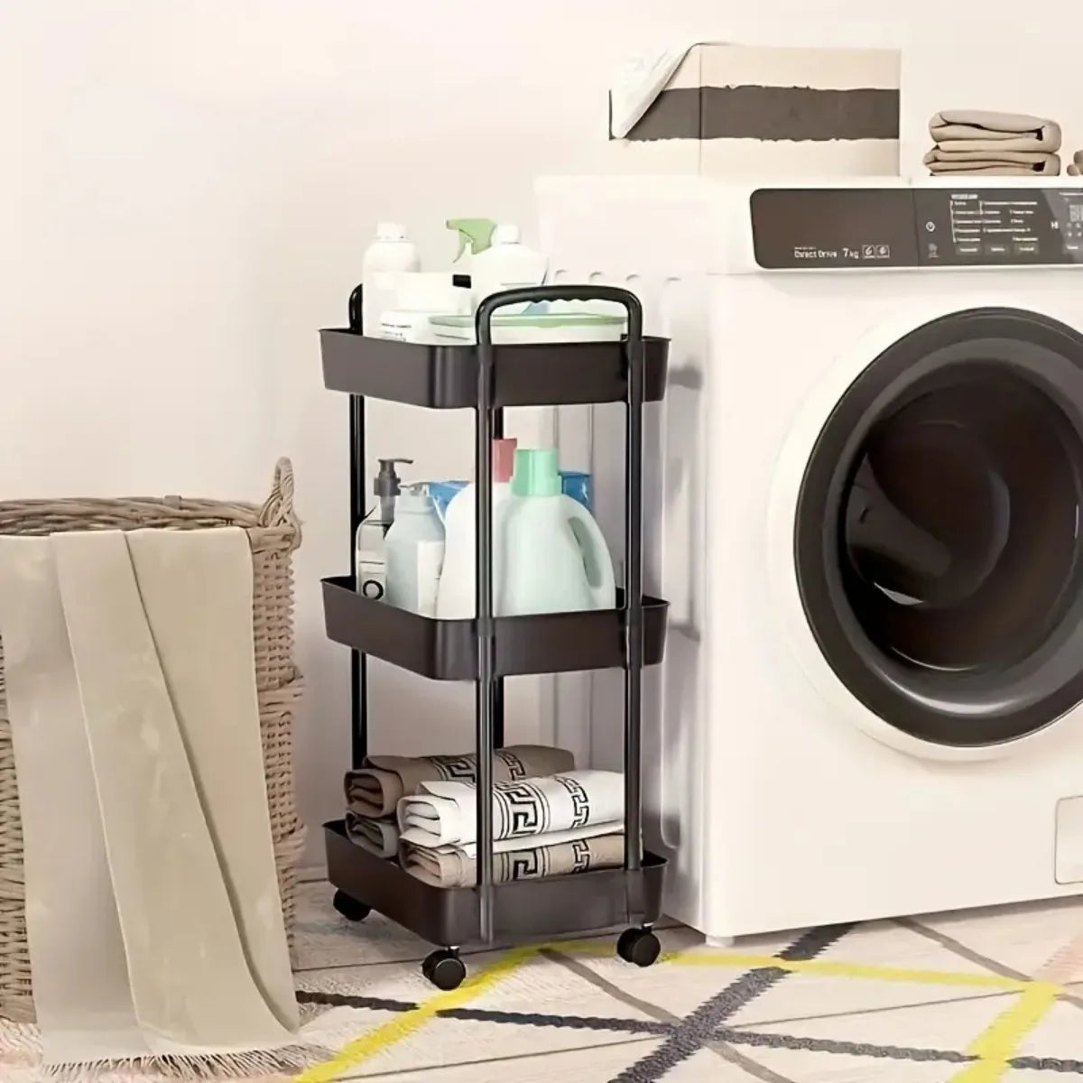 Carrito de almacenamiento de 4 niveles - carrito rodante multifuncional, adecuado para la cocina, el baño, la habitación de los niños, el dormitorio y más