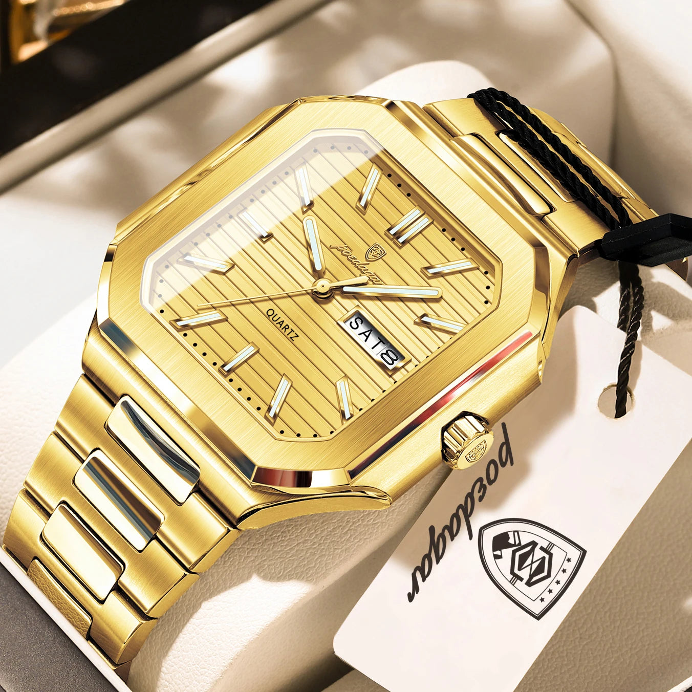 Reloj POEDAGAR de negocios para hombre, resistente al agua, luminoso, con fecha, semana, relojes clásicos para hombre, Reloj de pulsera de cuarzo de acero inoxidable para hombre