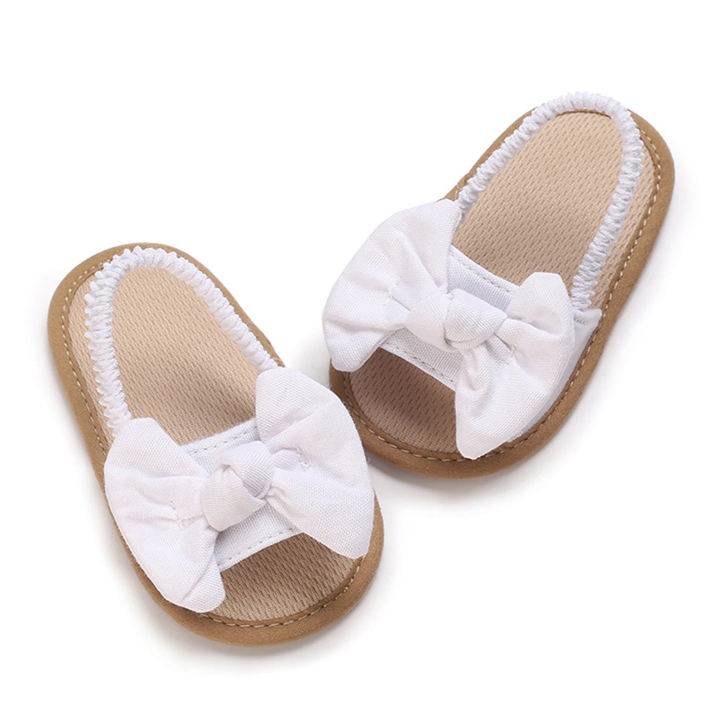 Lindas sandalias de bebé con lazo para niña, zapatos de verano de princesa, suela suave, antideslizantes, punta abierta, zapatos infantiles para caminar, zapatillas de playa