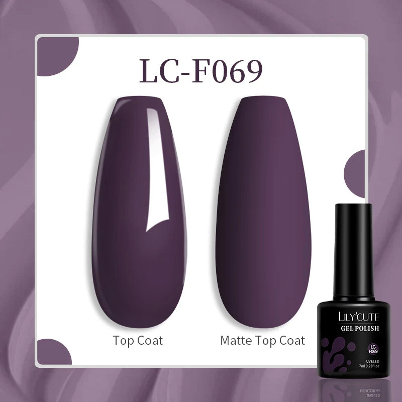 LILYCUTE-esmalte en Gel para uñas, barniz semipermanente para manicura, con LED UV, 129 colores, 7ML