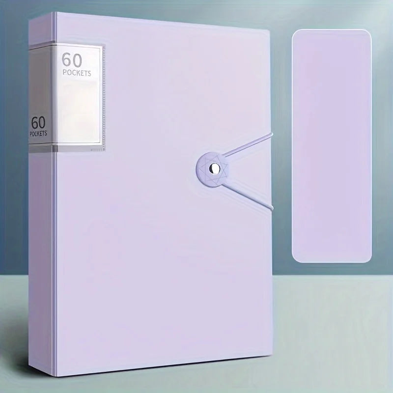 Carpeta A4 de 60 bolsillos para volver a la escuela, Material PP duradero, Ideal para organizar papeles, hogar, escuela, oficina, almacenamiento, folleto impermeable