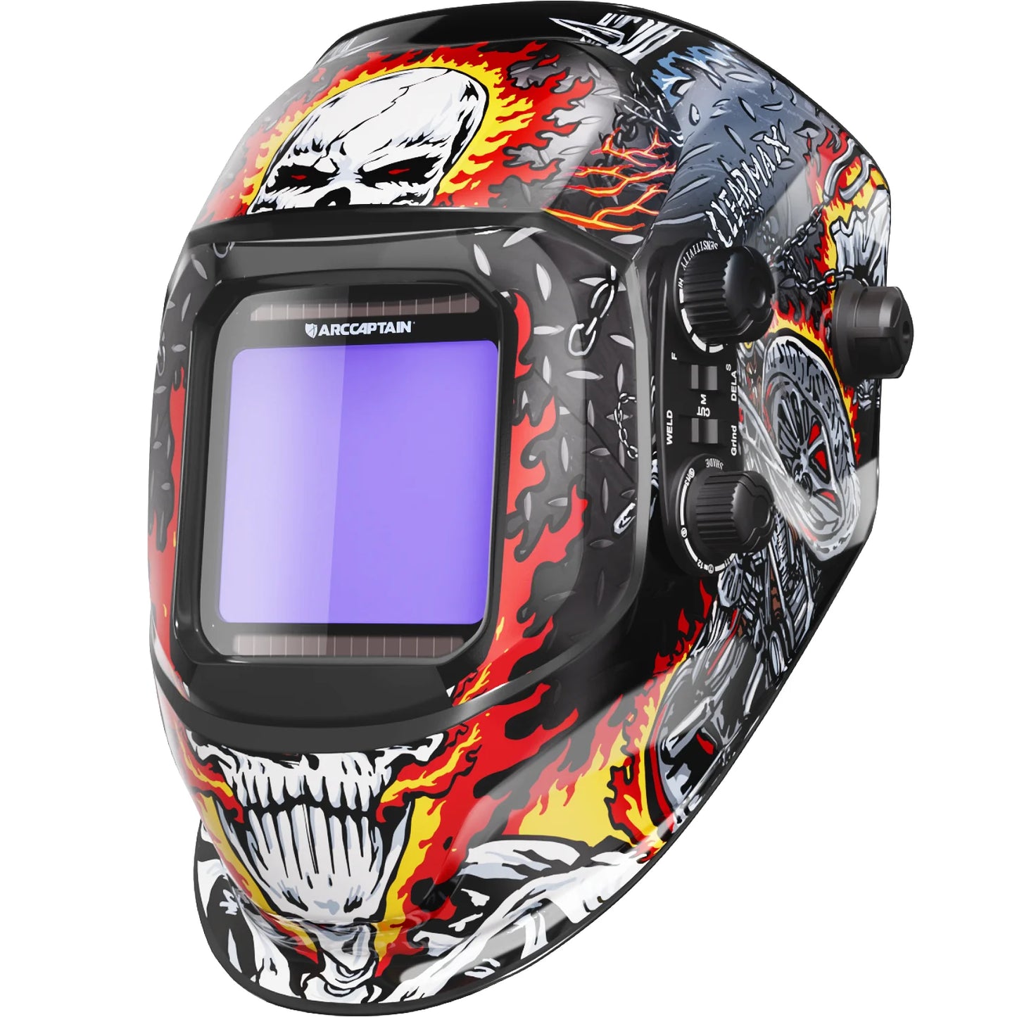 Casco de soldadura ARCCAPTAIN, máscara de soldadura con oscurecimiento automático de 4 sensores para máquina soldadora de arco TIG MIG, visión grande, Color verdadero 1/1/1/1