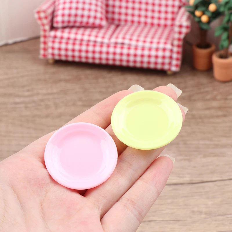Mini platos de comida para casa de muñecas, plato de comedor de simulación para casa de muñecas, accesorios de cocina, juguetes para juego de imitación, 5 uds.