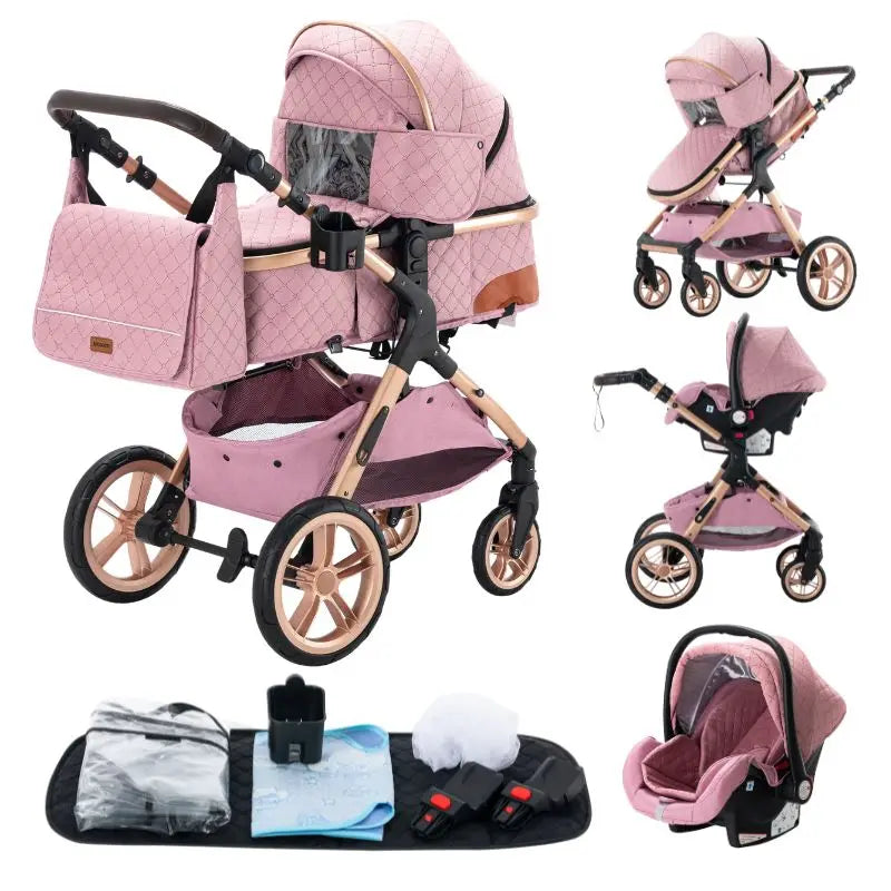 Sistema de viaje 3 en 1 para bebés, cochecito ligero para recién nacidos, plegable compacto, cochecito de invierno, cochecito para bebés, todoterreno