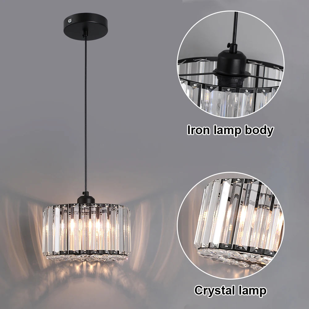 Lámpara colgante de cristal moderna, lámpara de techo Led de lujo, accesorios de decoración para el hogar, Isla de cocina, Lustre colgante ajustable