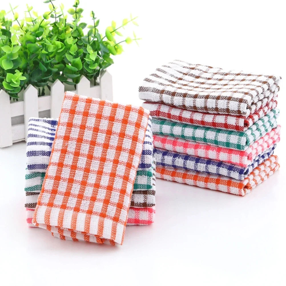 Toallas de cocina de algodón, 6 uds., absorbentes, sin pelusa, Catering, restaurante, paños para platos, paño de limpieza, toalla de limpieza de cocina