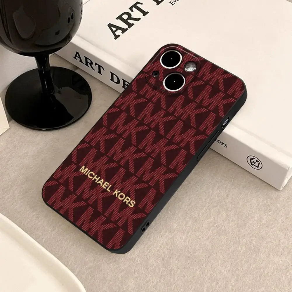 Funda HYBXAXC HD M-Michael Kors--M-K para iPhone 17 Air 16 15 14 Plus 13 12 11 Pro Max 16e, Antigolpes, Transparente, con Parte Trasera HD