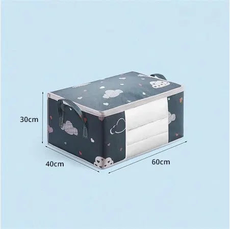 Bolsa de almacenamiento de ropa de gran capacidad, organizador con asa reforzada, adecuado para mantas, ropa de cama, plegable con cremallera resistente