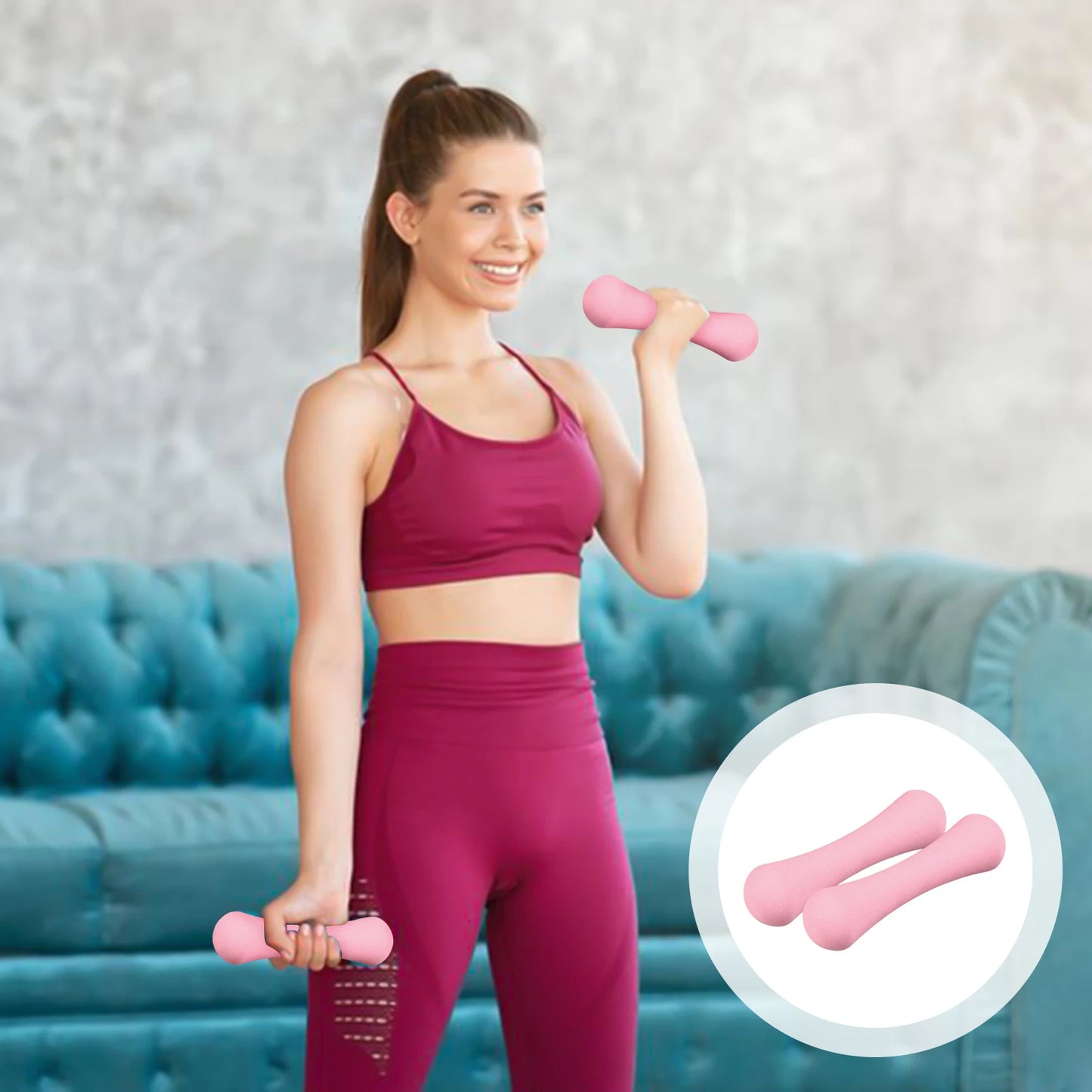 Mancuerna de entrenamiento en casa con revestimiento antideslizante para gimnasio en casa para entrenamiento de fuerza de mujeres