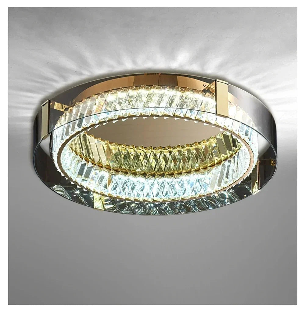 Luces de techo de cristal, luces LED, candelabro de techo moderno, lámparas regulables de lujo, decoración de habitación, Plafonnier, decoración del hogar para dormitorio