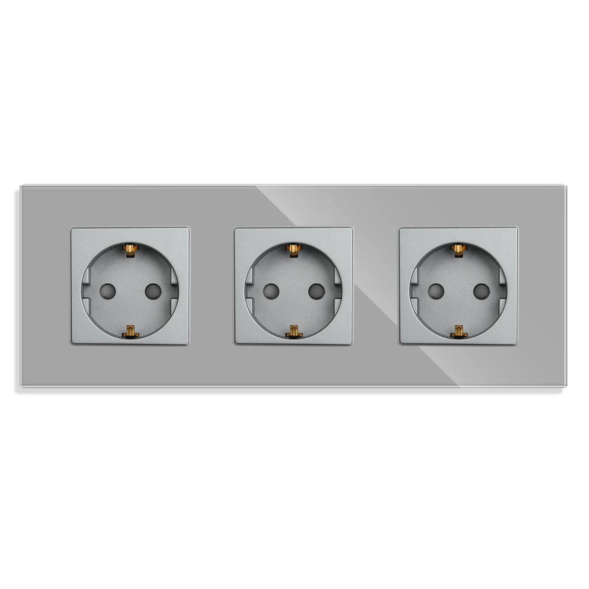 Bingoelec-interruptor de luz inteligente gris y enchufe de pared WiFi con Panel de cristal, interruptores con enchufes para mejorar el hogar