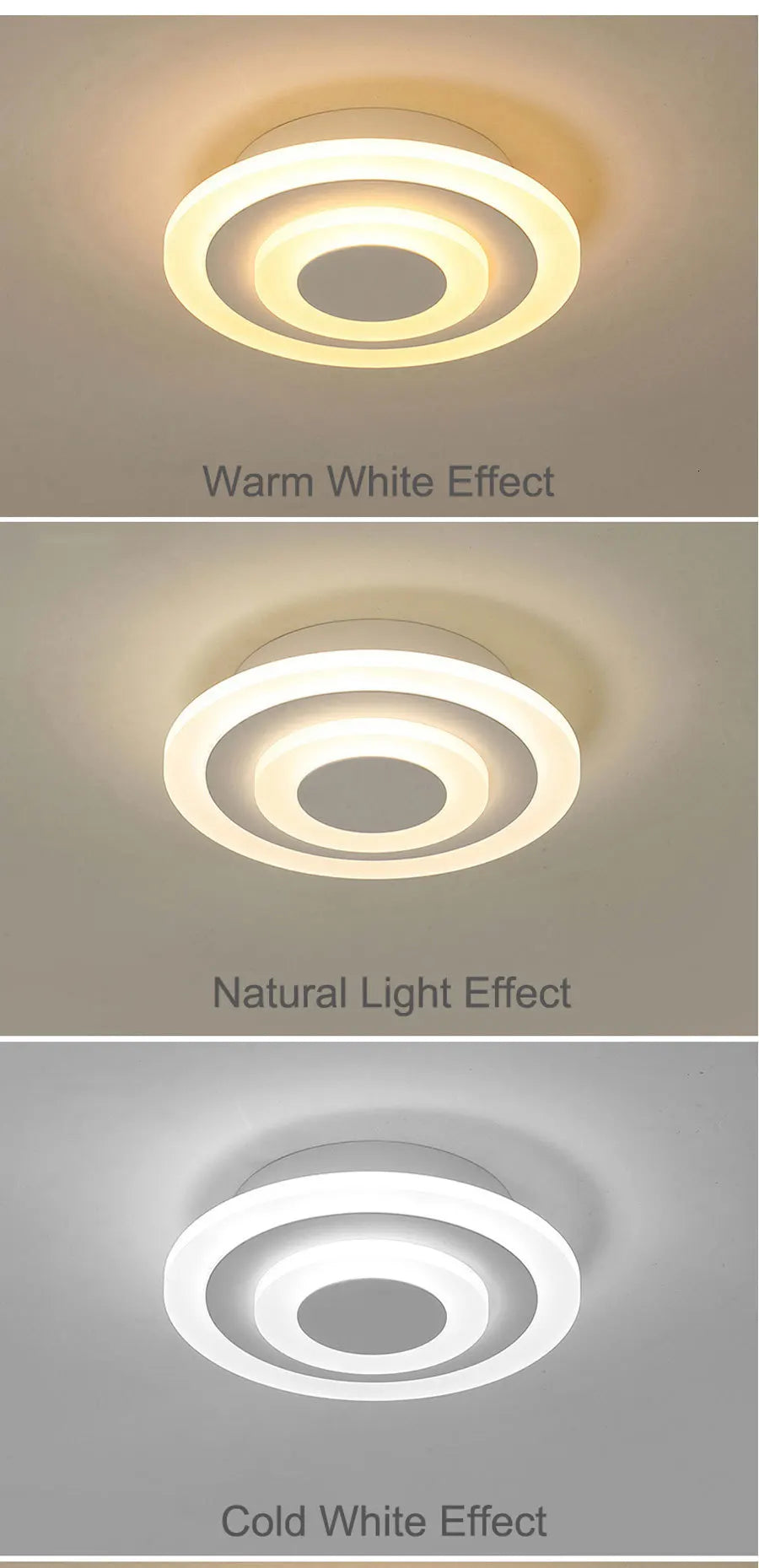Luz de techo LED moderna para lámparas de pasillo, baño, sala de estar, balcón, iluminación cuadrada redonda, accesorios decorativos para el hogar, envío directo