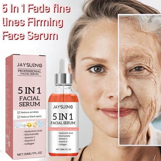 Suero Facial 5 en 1 para Reducir Líneas Finas, Reafirmante, Reduce Manchas y Pigmentación, Hidratante, Reafirmante de Piel