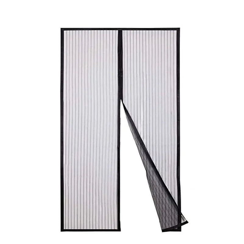 Cortina de malla para puerta con pantalla magnética de alta resistencia, mosquitera, partición manos libres, cortina de puerta a rayas silenciosa, ventilación para dormitorio