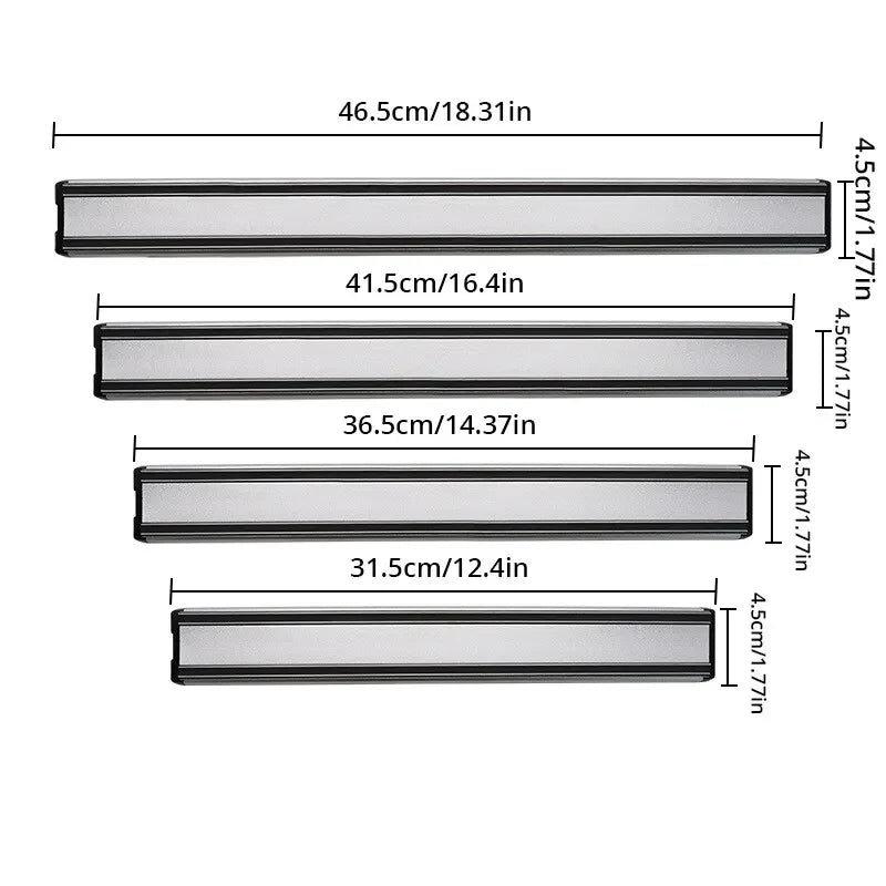Estante para cuchillos magnético de cocina de aleación de aluminio montado en la pared, soporte para cuchillos magnético fuerte, bloque de cuchillos, estante de almacenamiento