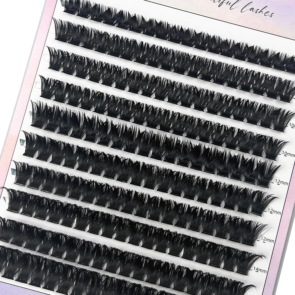 Paquete de 160 grupos de pestañas de visón C/D Curl pestañas individuales naturales rusas 8-16mm DIY extensiones de grupo de pestañas herramientas de maquillaje