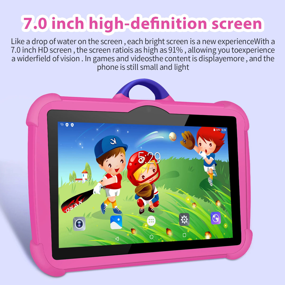 Nuevo patrón de dibujos animados tableta para niños 7 pulgadas Quad Core 4GB RAM 64GB ROM Android juegos educativos de aprendizaje tabletas regalos para niños