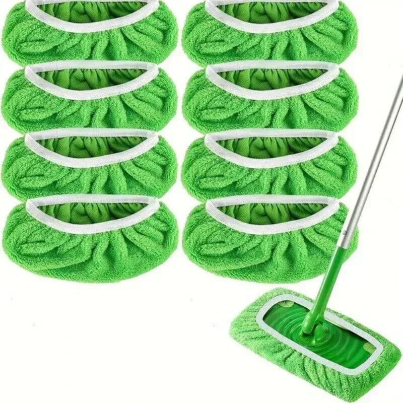 Juego de fundas para fregona ecológicas: paquete de 6 almohadillas planas lavables para fregar, fregar en húmedo y recoger el pelo de mascotas, alternativa reutilizable