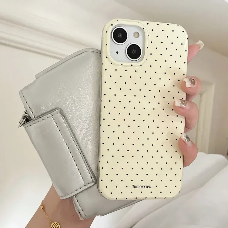 Funda de teléfono móvil pequeña y fresca de lunares INS para iPhone 17 16 15 14 13 12 Pro Max 11 funda ultrafina a prueba de golpes para iPhone Air