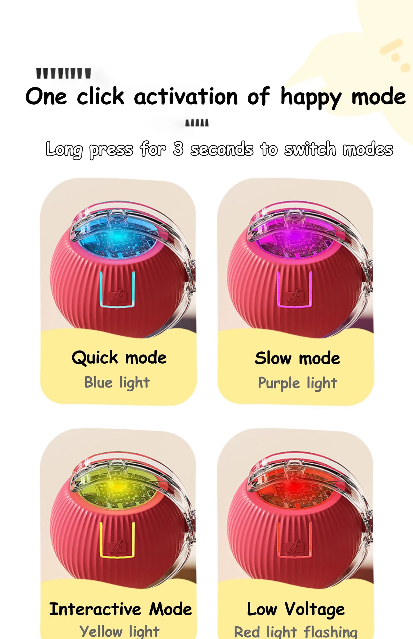 Nuevo Juguete Interactivo para Gatos, Pelota Rodante Automática con Cola Artificial, Recargable, Juguete Eléctrico Inteligente para Mascotas, Perros y Gatos, Imita Ratones